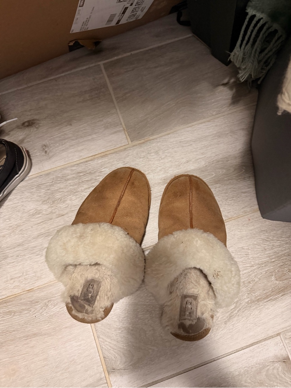 UGG Chestnut Suede Shearling Cuff Women's Slippers